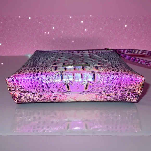 NWT Brahmin Leather Iridescent LORELEI Shoulder Bag, Purple Iris Melbourne - Picture 4 of 8